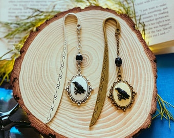 Crow Bookmark: Dangle Metal Book Lover Gift