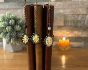 Lily of the Valley Cameo Bookmark, Floral Bookmark, Gift for Book Lover