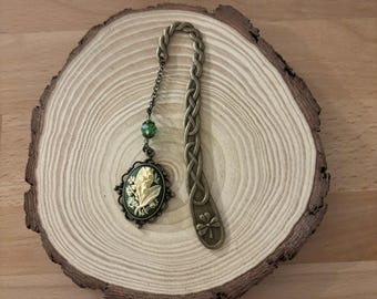 Lily of the Valley Floral Cameo  Dangle Bookmark: Book Lover Gift