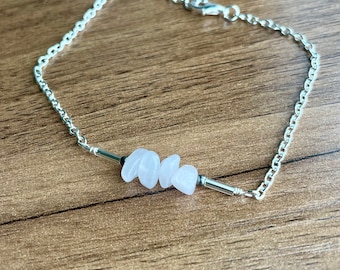 Rose Quartz Gemstone Bar Bracelet | Rose Quartz Healing Crystal Bracelet | Rose Quartz Heart Chakra bracelet | Anxiety Healing Bracelet