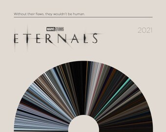 Eternals | Movie Barcode Poster — Print, Movie Poster, Retro, Wall Art, Minimalist, Vintage, Decor