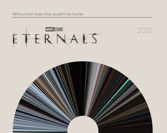 Eternals | Movie Barcode Poster — Print, Movie Poster, Retro, Wall Art, Minimalist, Vintage, Decor