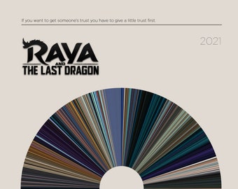 Raya and the Last Dragon | Movie Barcode Poster — Print, Movie Poster, Retro, Wall Art, Minimalist, Vintage, Decor