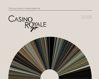 Casino Royale | Movie Barcode Poster — Print, Filmposter, Retro, Wandkunst, Minimalistisch, Vintage, Dekor