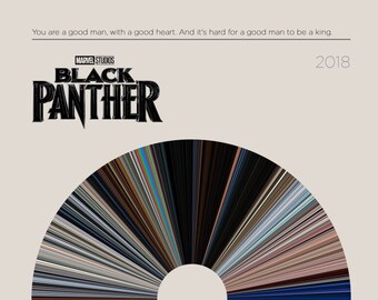 Schwarzer Panther | Film Strichcode Poster — Druck, Filmplakat, Retro, Wandkunst, minimalistisch, Vintage, Dekor