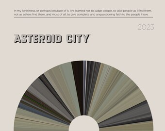 Asteroid City | Movie Barcode Poster — Print, Movie Poster, Retro, Wall Art, Minimalist, Vintage, Decor