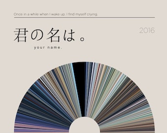 Your Name | Movie Barcode Poster — Print, Movie Poster, Retro, Wall Art, Minimalist, Vintage, Decor