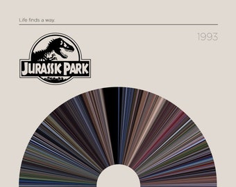 Jurassic Park | Movie Barcode Poster — Print, Filmposter, Retro, Wandkunst, Minimalistisch, Vintage, Dekor