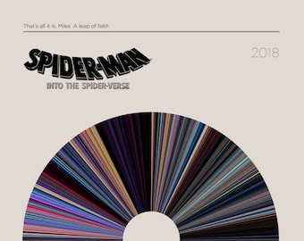 Spider-Man: Into the Spider-Verse | Movie Barcode Poster — Print, Filmposter, Retro, Wandkunst, Minimalistisch, Vintage, Dekor