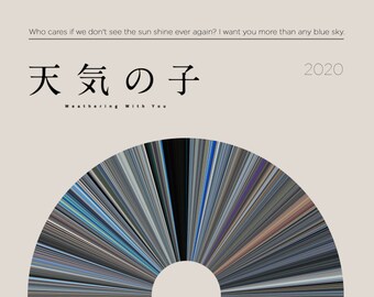 Weathering with You | Movie Barcode Poster — Print, Movie Poster, Retro, Wall Art, Minimalist, Vintage, Decor