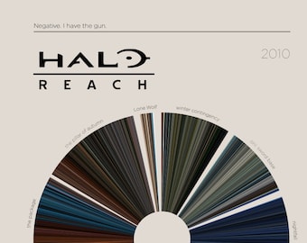 Halo Reach  |  Video Game Barcode Campaign Poster — Print, Video Game Poster, Retro, Wall Art, Minimalist, Vintage, Home Decor