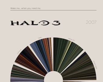Halo 3  |  Video Game Barcode Campaign Poster — Print, Video Game Poster, Retro, Wall Art, Minimalist, Vintage, Home Decor