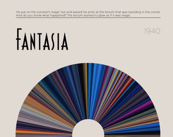 Fantasia | Movie Barcode Poster — Print, Movie Poster, Retro, Wall Art, Minimalist, Vintage, Decor