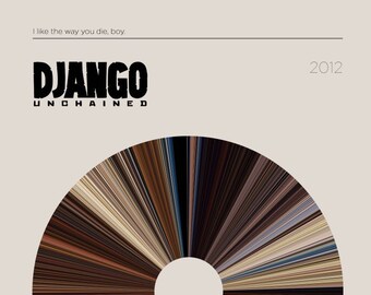 Django Unchained | Film Barcode Poster — Druck, Film Poster, Retro, Wandkunst, Minimalistisch, Vintage, Dekor