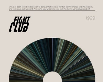 Fight Club | Movie Barcode Poster — Print, Movie Poster, Retro, Wall Art, Minimalist, Vintage, Decor