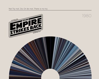 Star Wars: Empire Strikes Back | Movie Barcode Poster — Print, Movie Poster, Retro, Wall Art, Minimalist, Vintage, Decor