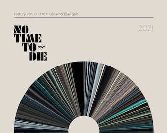 No Time to Die | Movie Barcode Poster — Print, Filmposter, Retro, Wandkunst, Minimalistisch, Vintage, Dekor