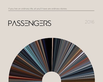 Passagiere | Film Barcode Poster — Druck, Film Poster, Retro, Wandkunst, Minimalistisch, Vintage, Dekor