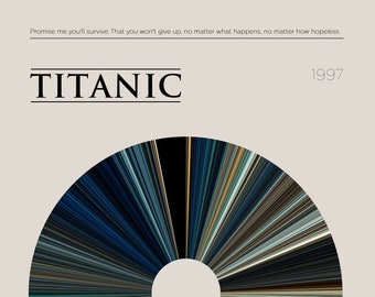 Titanic | Movie Barcode Poster — Print, Movie Poster, Retro, Wall Art, Minimalist, Vintage, Decor