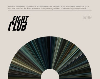 Fight Club | Movie Barcode Poster — Print, Filmposter, Retro, Wandkunst, Minimalistisch, Vintage, Dekor
