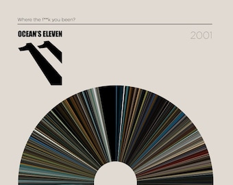 Ocean's Eleven | Film Strichcode Poster — Druck, Filmplakat, Retro, Wandkunst, minimalistisch, Vintage, Dekor