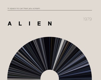 Alien | Movie Barcode Poster — Print, Movie Poster, Retro, Wall Art, Minimalist, Vintage, Decor