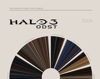 Heiligenschein 3: ODST |  Videospiel Barcode Kampagne Poster — Print, Videospiel Poster, Retro, Wandkunst, Minimalistisch, Vintage, Home Decor