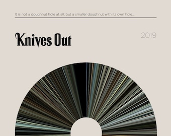 Messer raus | Movie Barcode Poster — Print, Filmposter, Retro, Wandkunst, Minimalistisch, Vintage, Dekor
