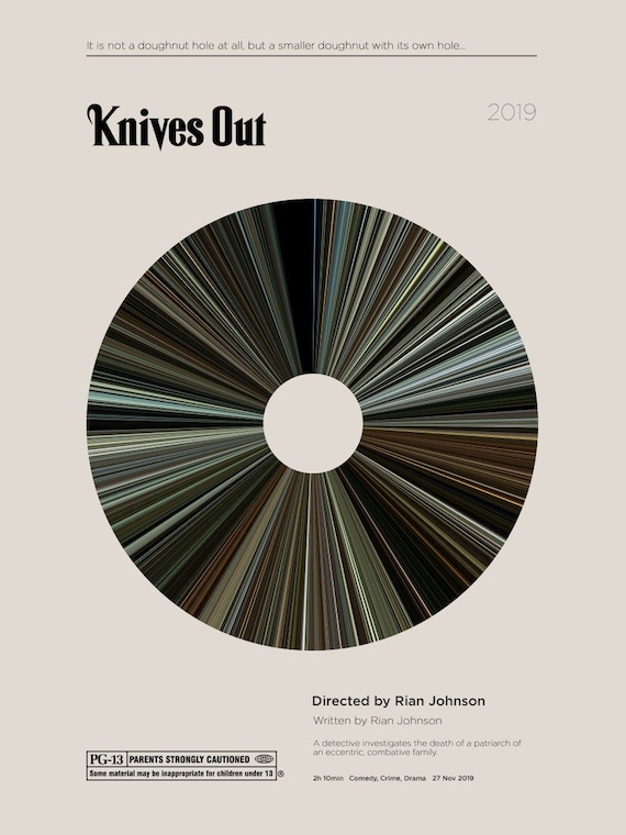 Knives Out Movie Barcode Poster — Print, Movie Poster, Retro, Wall Art,  Minimalist, Vintage, Decor