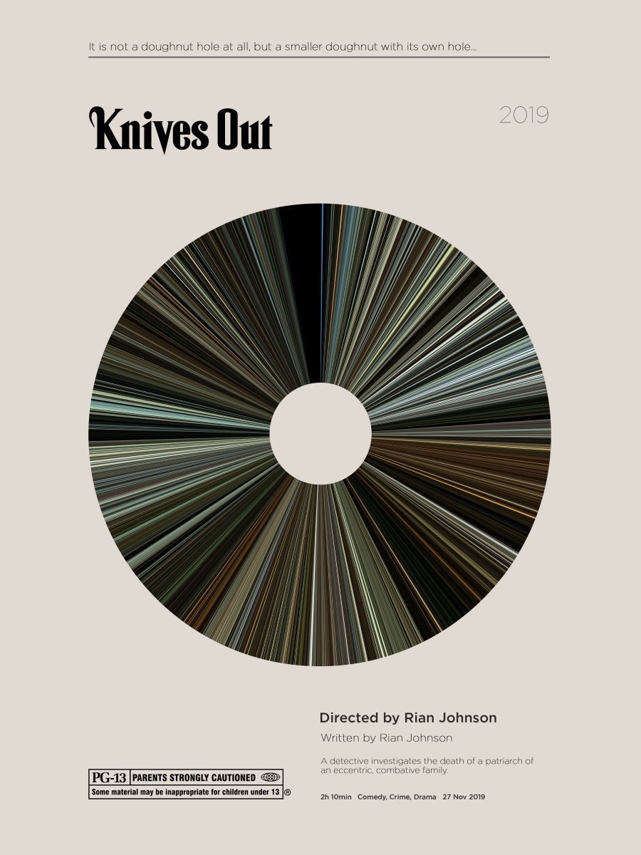 Knives Out Movie Barcode Poster Print Movie Poster Etsy