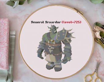 OSRS General Graardor Cross Stitch Pattern / Instant PDF Download