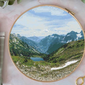 Snowy Peaks Valley Cross Stitch / Instant PDF Download