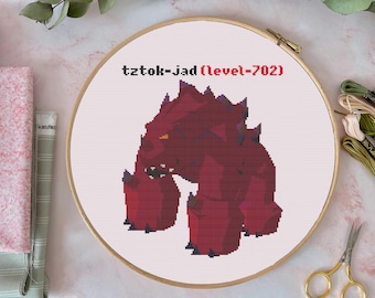 OSRS Tz-Tok Jad Cross Stitch Pattern / Instant PDF Download