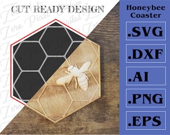 Bienen Untersetzer Dateien (Svg, Dxf, Ai, Png, Eps)