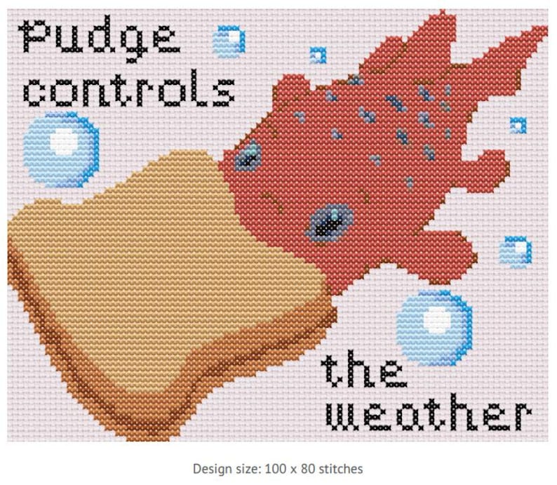 Pudge the Fish Cross Stitch / Instant PDF Download - Etsy