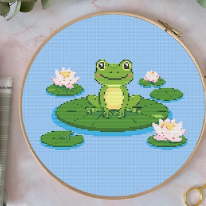 Lilly The Frog Cross Stitch Pattern / Instant PDF Download