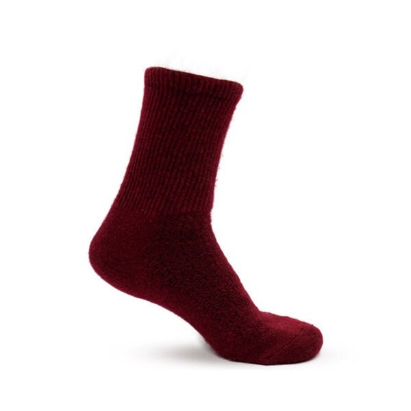 Thick and warm sheep wool socks from Mongolia - wine red, red. 100% eco-friendly wool, the warmest socks for winter!