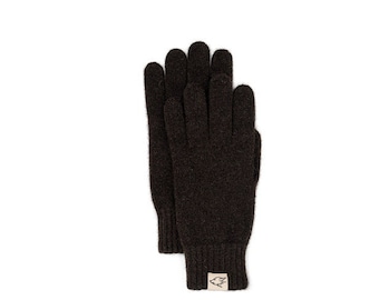 Winter gloves made of yak wool – undyed, dark brown – warm, soft, Fair Trade Mongolia – for women and men