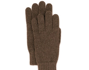 Gloves made from 100% undyed yak wool, yak brown