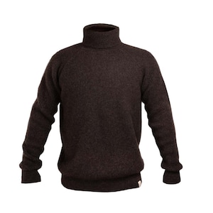 Sweater made of 100% pure, undyed yak wool from Mongolia, dark brown