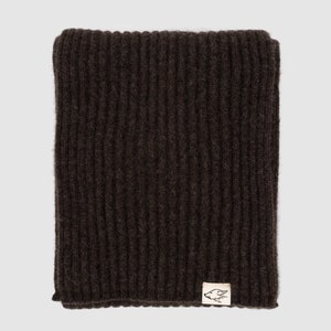 Scarf made from 100% undyed yak wool, made in Mongolia, dark brown