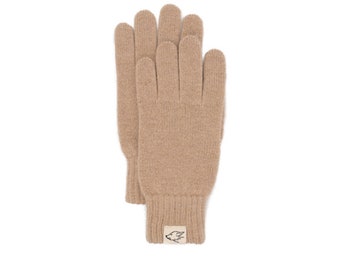 Gloves made from 100% undyed camel wool, beige