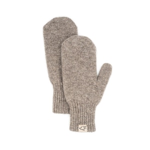 Mittens made from 100% undyed yak wool, light gray image 1