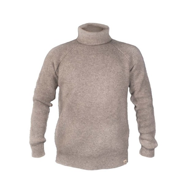 Sweater made from 100% pure, undyed yak wool from Mongolia, gray