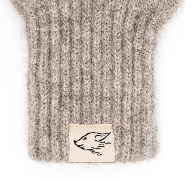 Mittens made from 100% undyed yak wool, light gray image 2