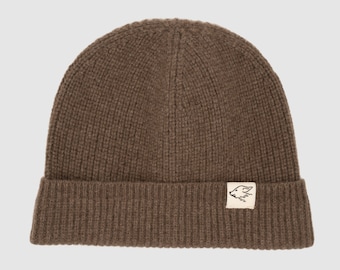 Beanie made from 100% yak wool from Mongolia, yak brown