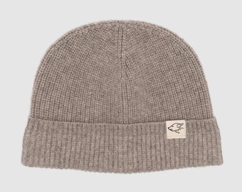 Beanie made from 100% yak wool from Mongolia, gray