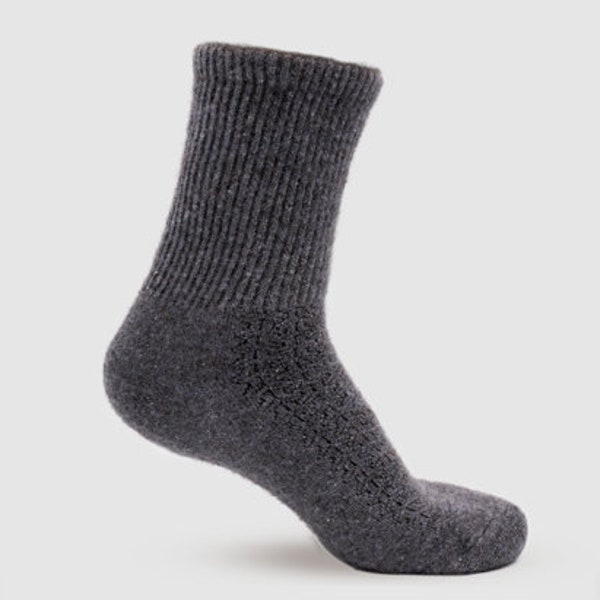 Dicke und warme Wollsocken aus der Mongolei - Steingrau, grau. 100%  umweltfreundliche Wolle, die wärmsten Socken für den Winter!