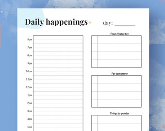Daily Planner Printable PDF A5 Letter Sizes Scheduling - Etsy