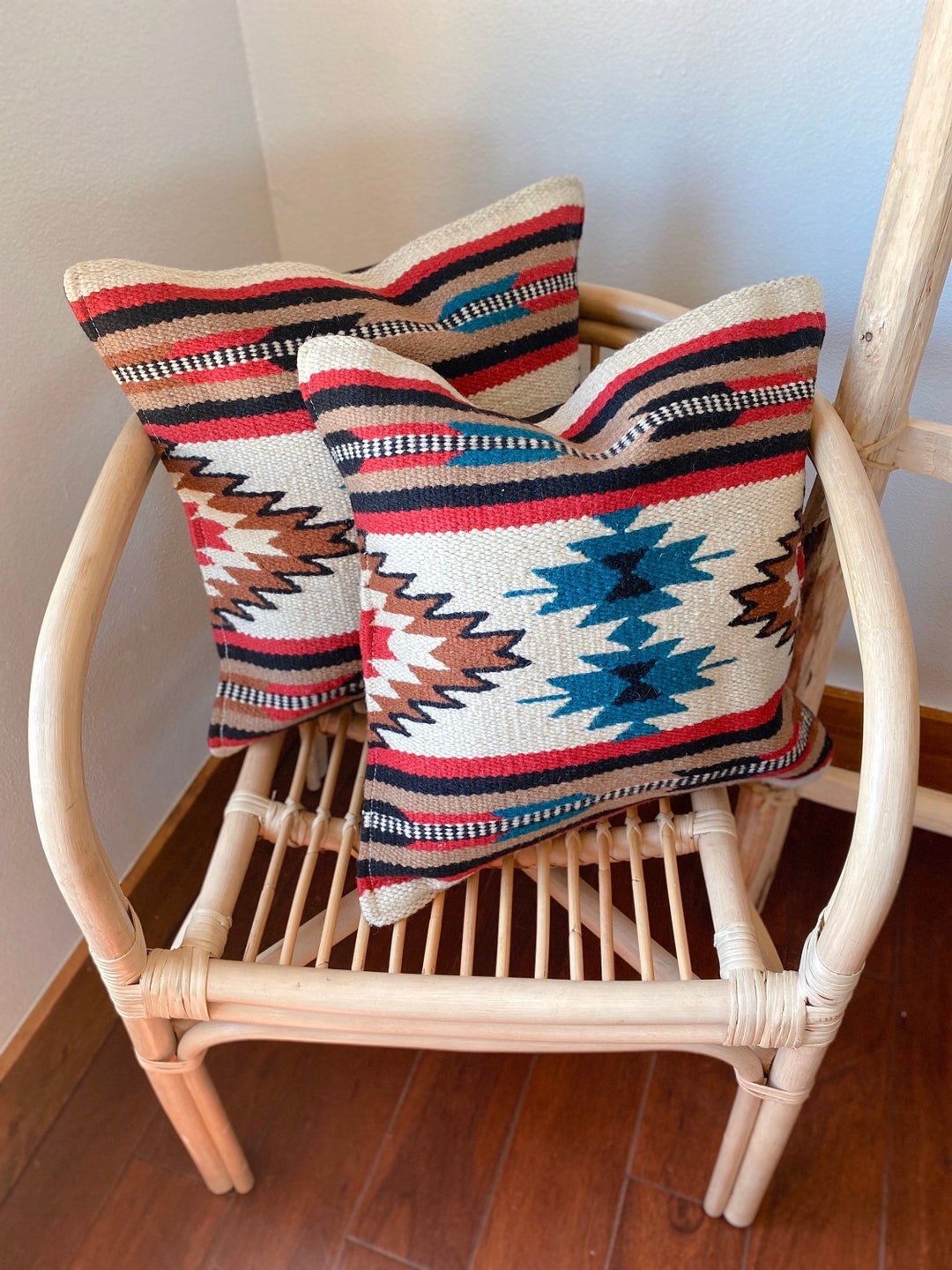 Pair of 18 Southwest Pillows. Zapotec Pillows. Aztec Pillows. Mexican